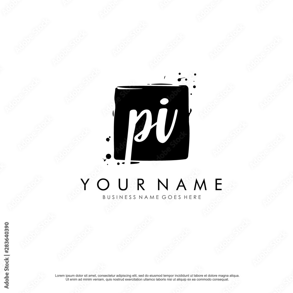 P I PI initial square logo template vector P I PI initial square logo template vector