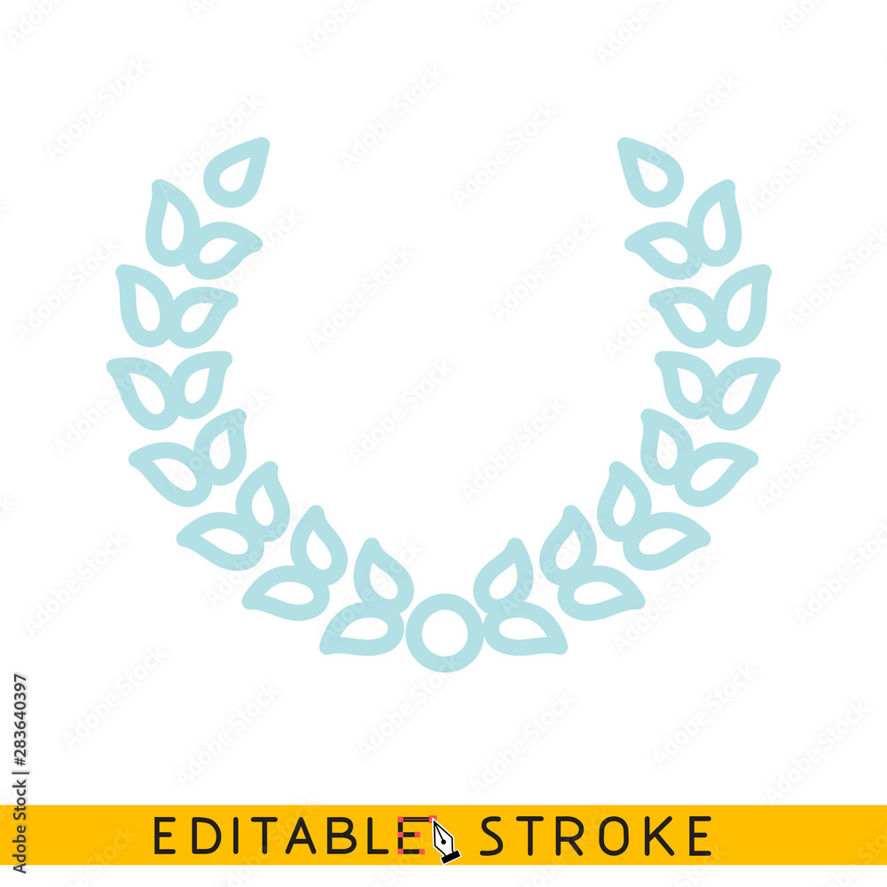 Laurel wreath icon. Sketch line flat icon of hand. Modern vector illustration concept. Editable outlines stroke. - Vector Laurel wreath icon. Sketch line flat icon of hand. Modern vector illustration concept. Editable outlines stroke. - Vector
