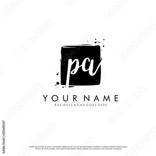 P A PA initial square logo template vector