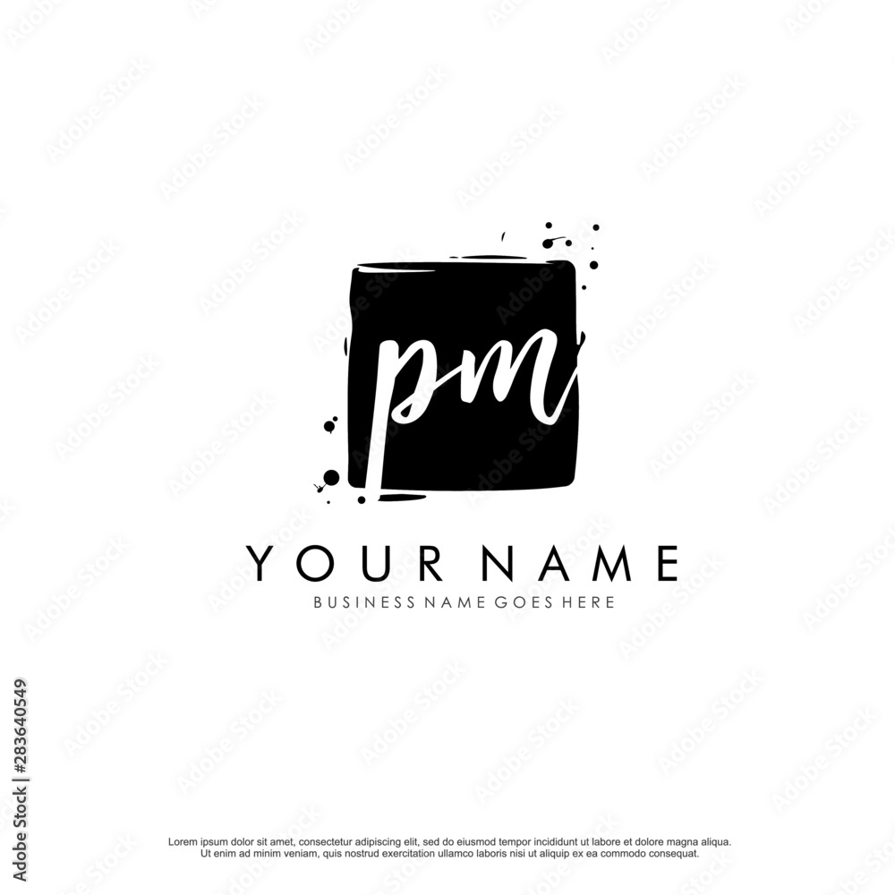 P M PM initial square logo template vector P M PM initial square logo template vector