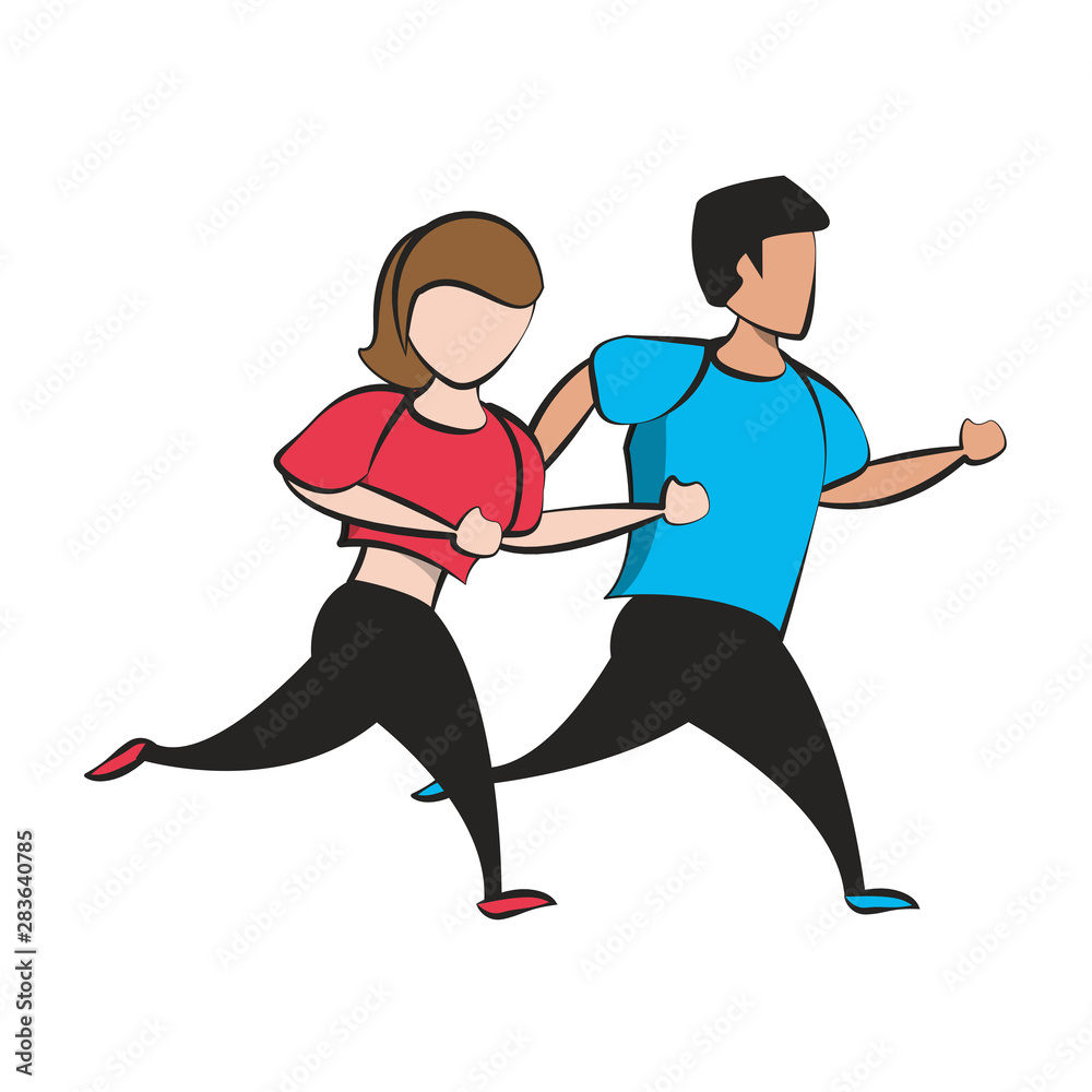 fitness sport heatlhy lifestyle cartoon