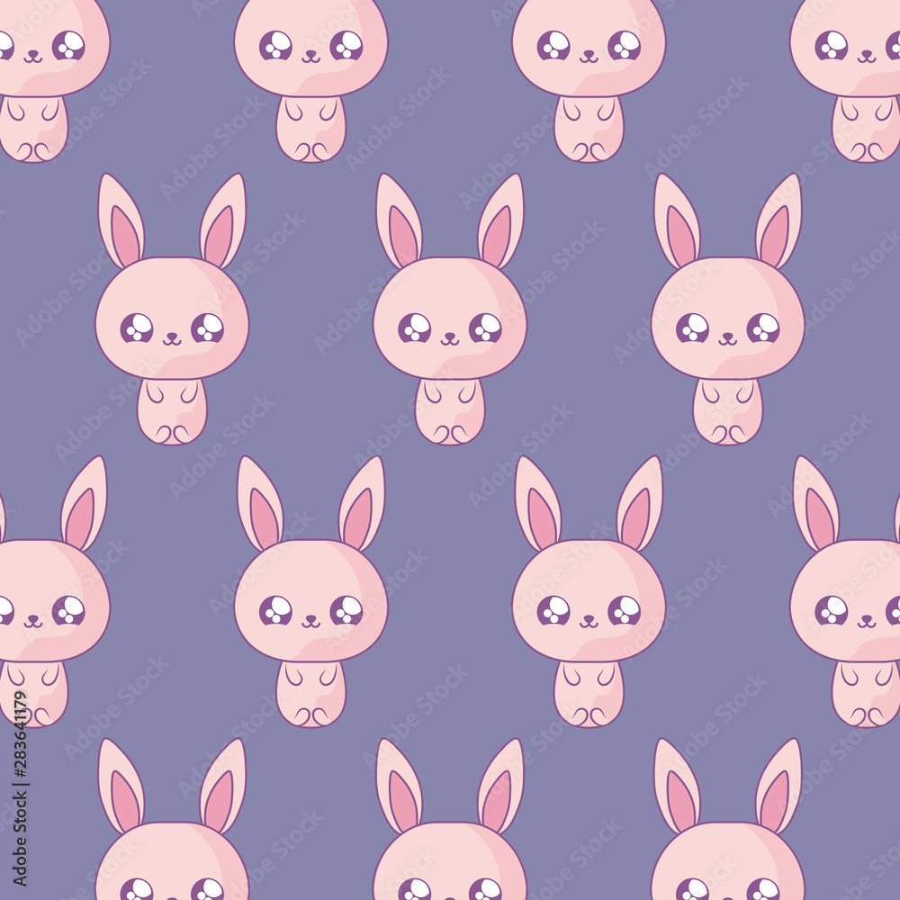 pattern of cute rabbits baby animals kawaii style pattern of cute rabbits baby animals kawaii style