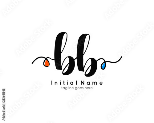 B BB Initial brush color logo template vetor