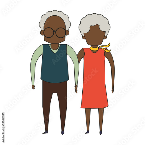 grandparents senior old people cartoon faceless