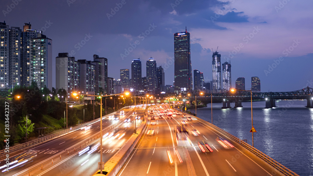 Fototapeta premium Traffic Seoul City South Korea