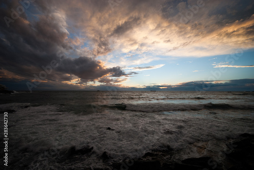 sunset over the sea