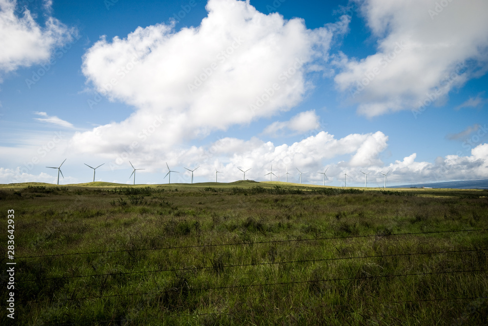 Turbines in field