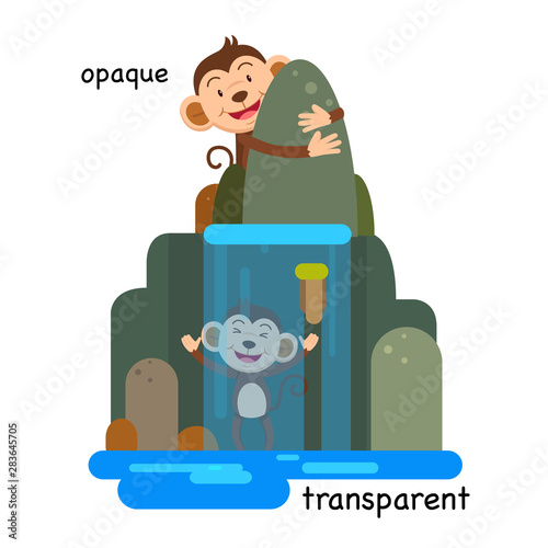 Opposite transparent and opaque vector illustration