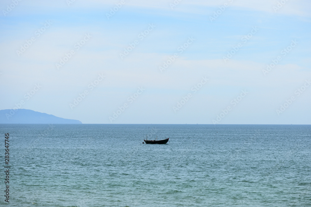 Beautiful view of the morning sea from the coast. Hoi An, Vietnam