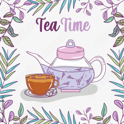 tea time sketch flat design