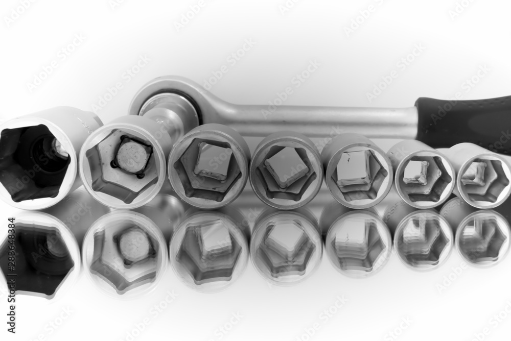 Socket set on mirrored surface Socket set on mirrored surface