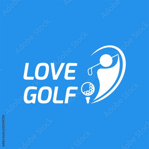 Love Golf flat Logo design. Editable EPS file. Vector illustration-03