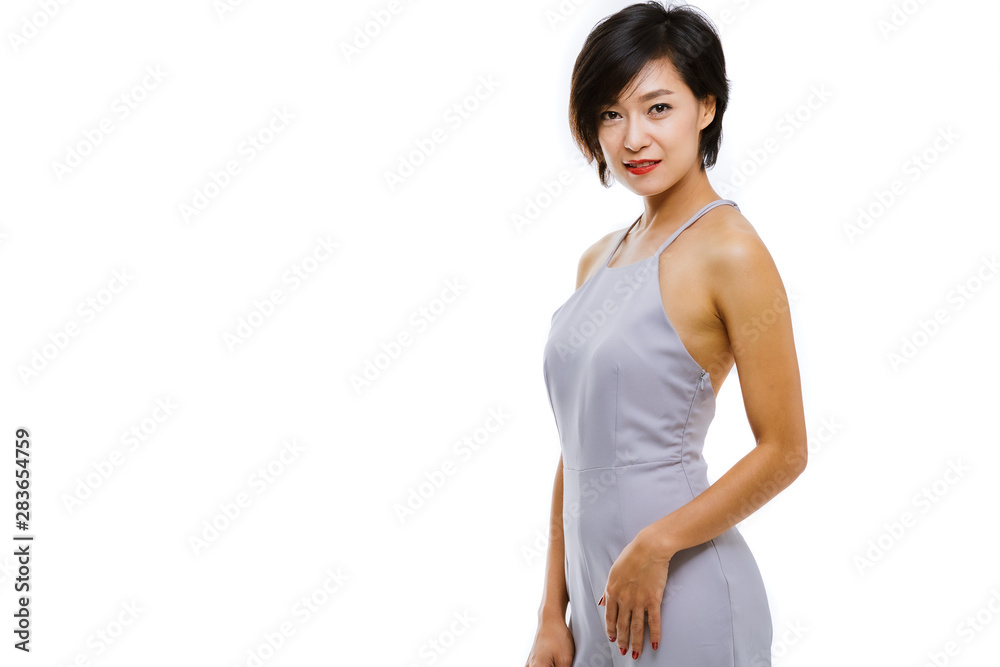 Attractive asian woman isolated on white background. Attractive asian woman isolated on white background.