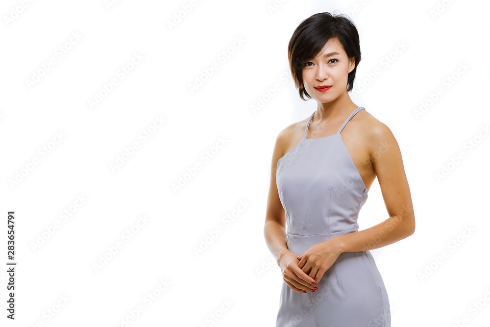 Attractive asian woman isolated on white background. Attractive asian woman isolated on white background.