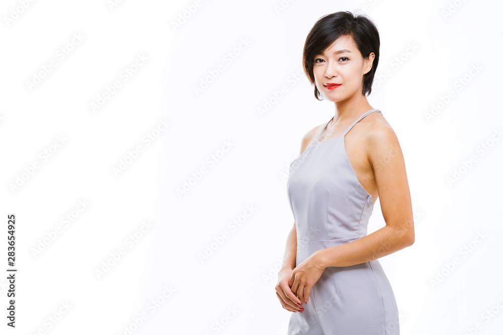 Attractive asian woman isolated on white background. Attractive asian woman isolated on white background.