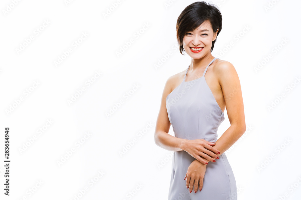 Attractive asian woman isolated on white background. Attractive asian woman isolated on white background.