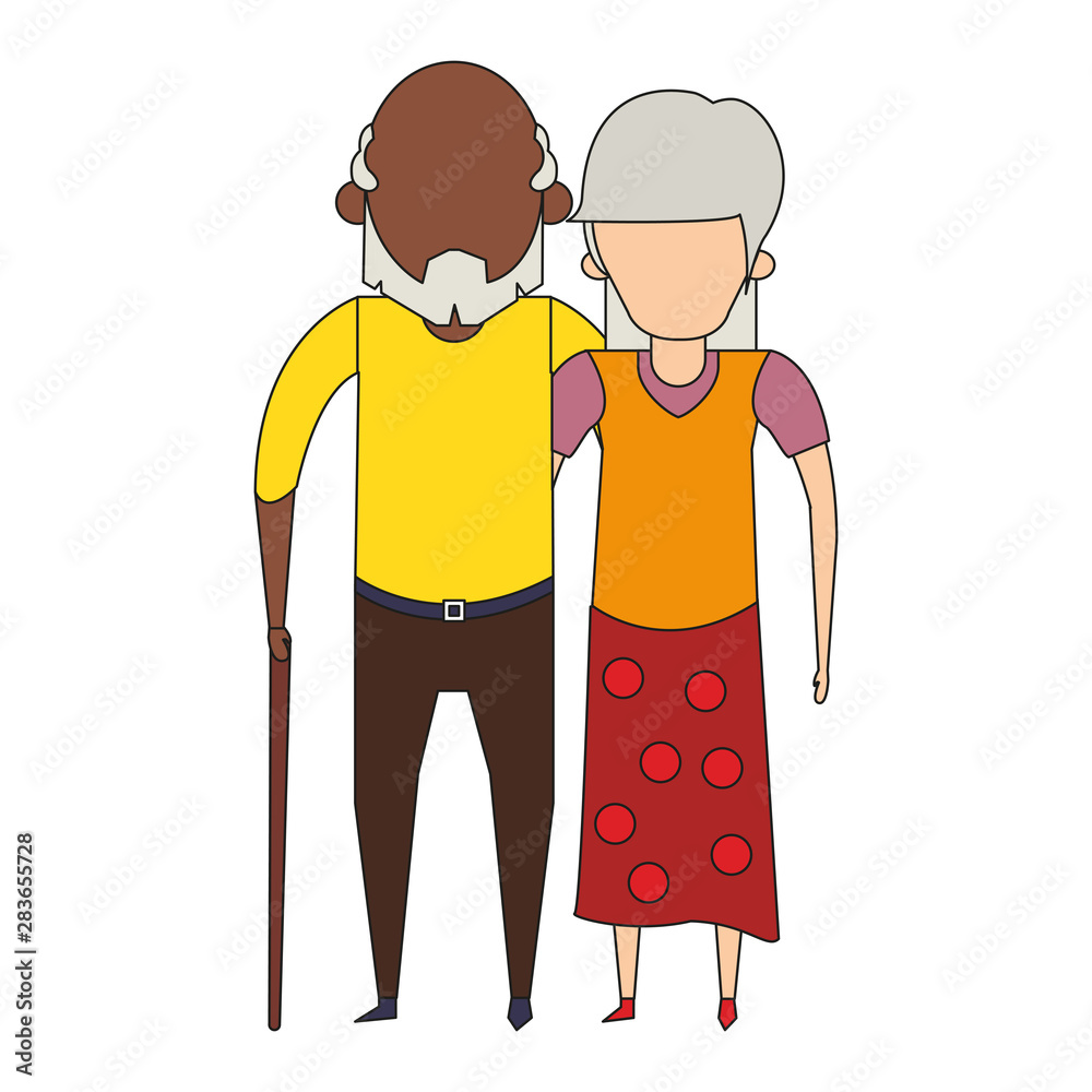 grandparents senior old people cartoon faceless grandparents senior old people cartoon faceless