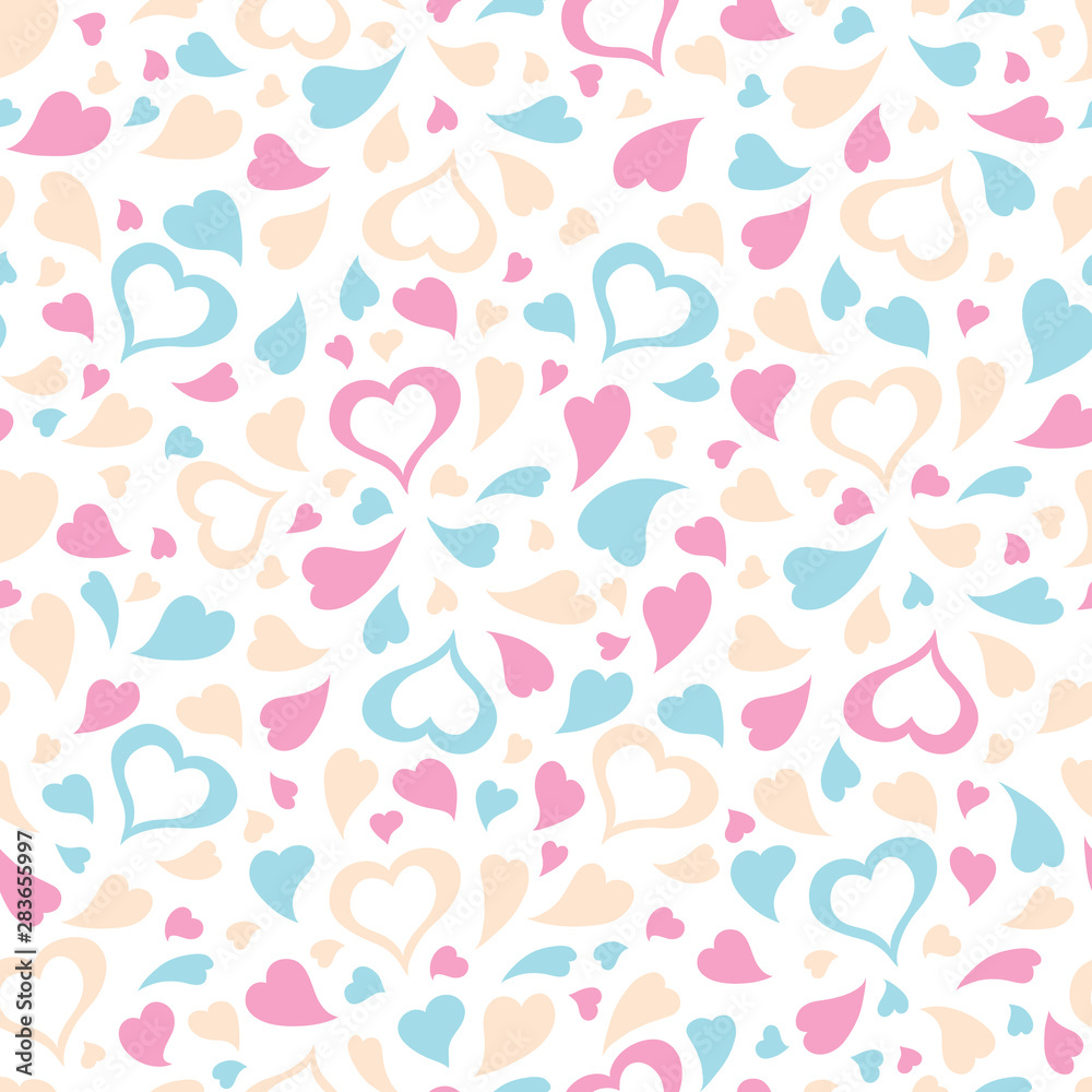 seamless pattern colorful hearts