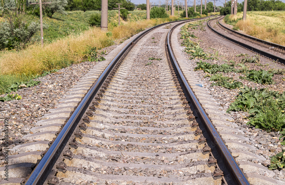 Obraz premium Railway in nature. Travel concept