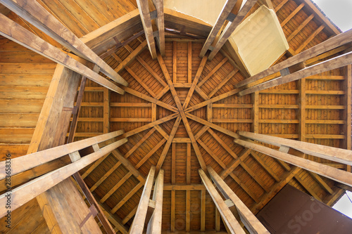 roof of a wooden tower