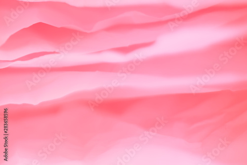 Coral pink soft and delicate paper layers. Blur lines. Creative design. Abstract art background. Empty space.