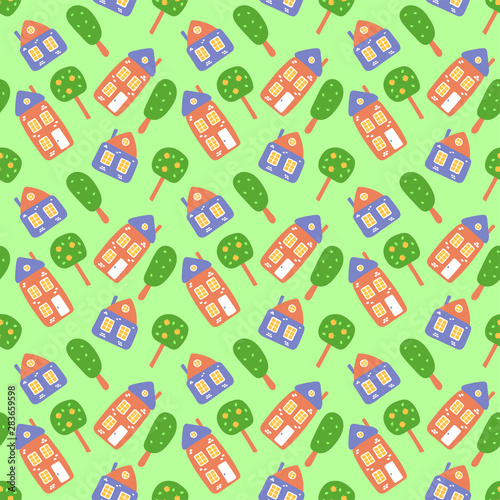 Kids seamless pattern. Childish picture. Print for baby diapers, vests, sliders, sheets, wallpapers, hats, jackets, dress, textile or linens. Hand drawn vector sketch background. Fashion design.
