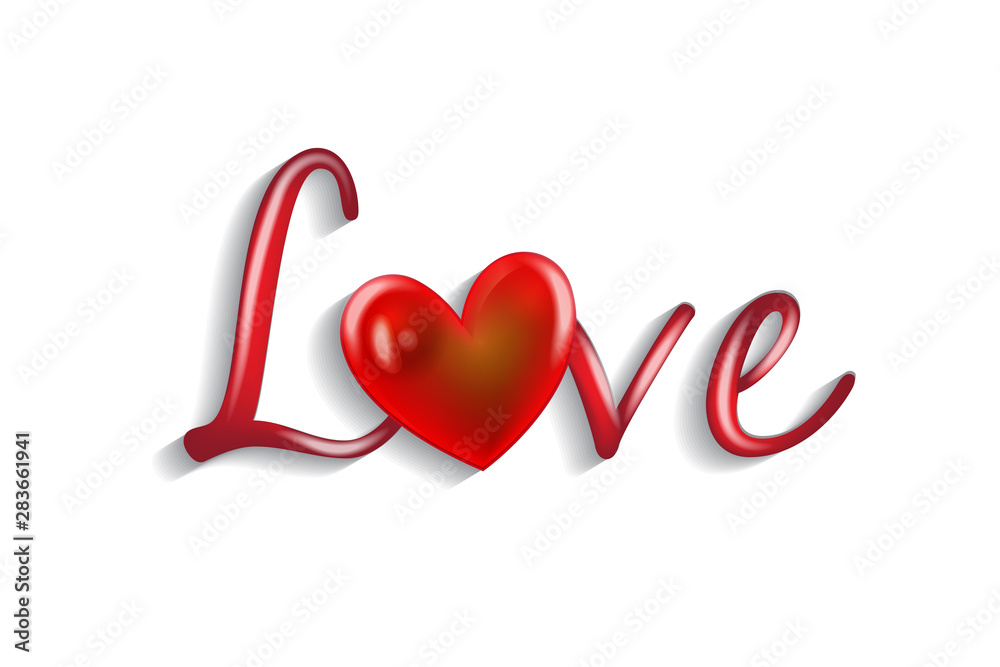 Love text word symbol
