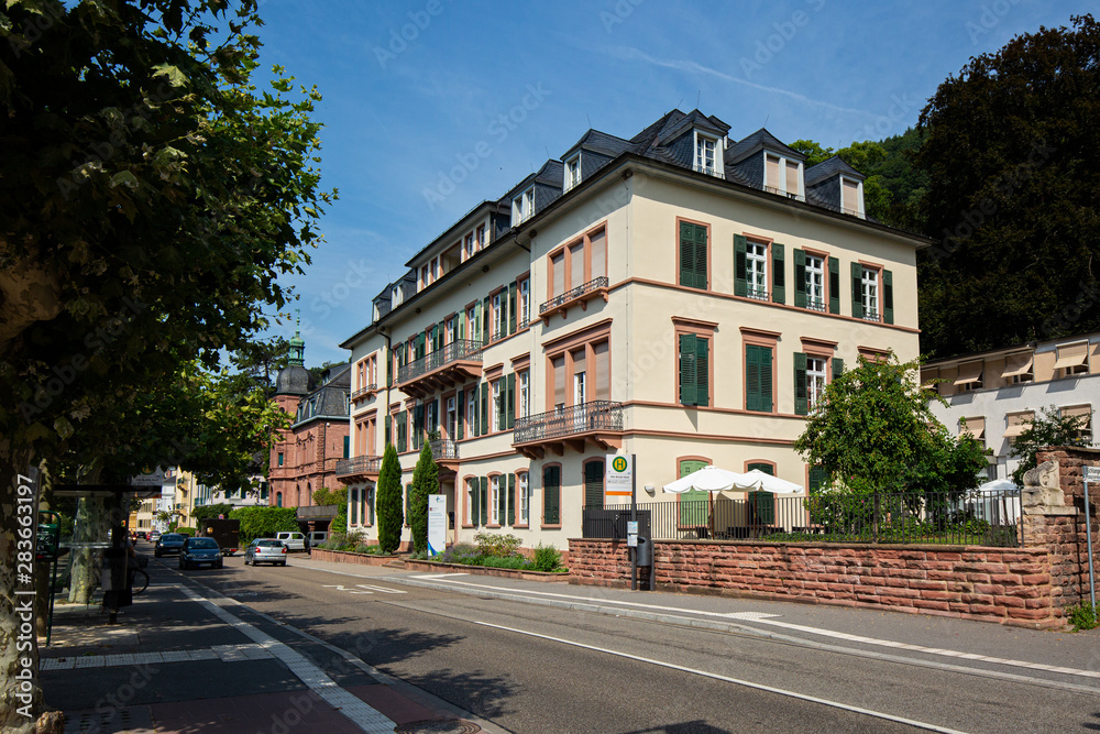 Panorama View of  Old Building next of Street