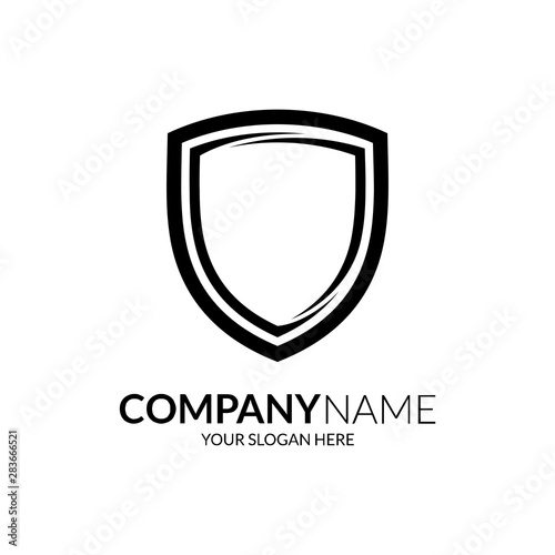 shield logo template ready for use, shielding icon in black and white color, security and protector symbol