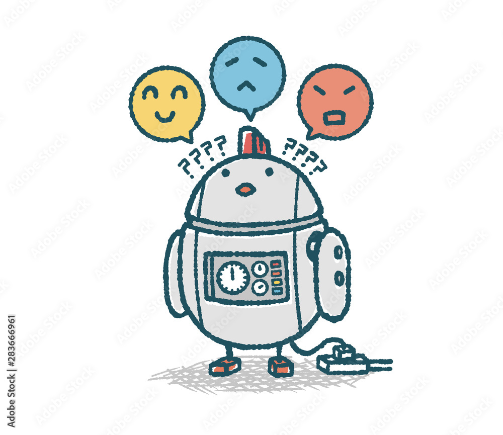 ゆるいにわとりロボットは感情がわからない Stock Illustration Adobe Stock