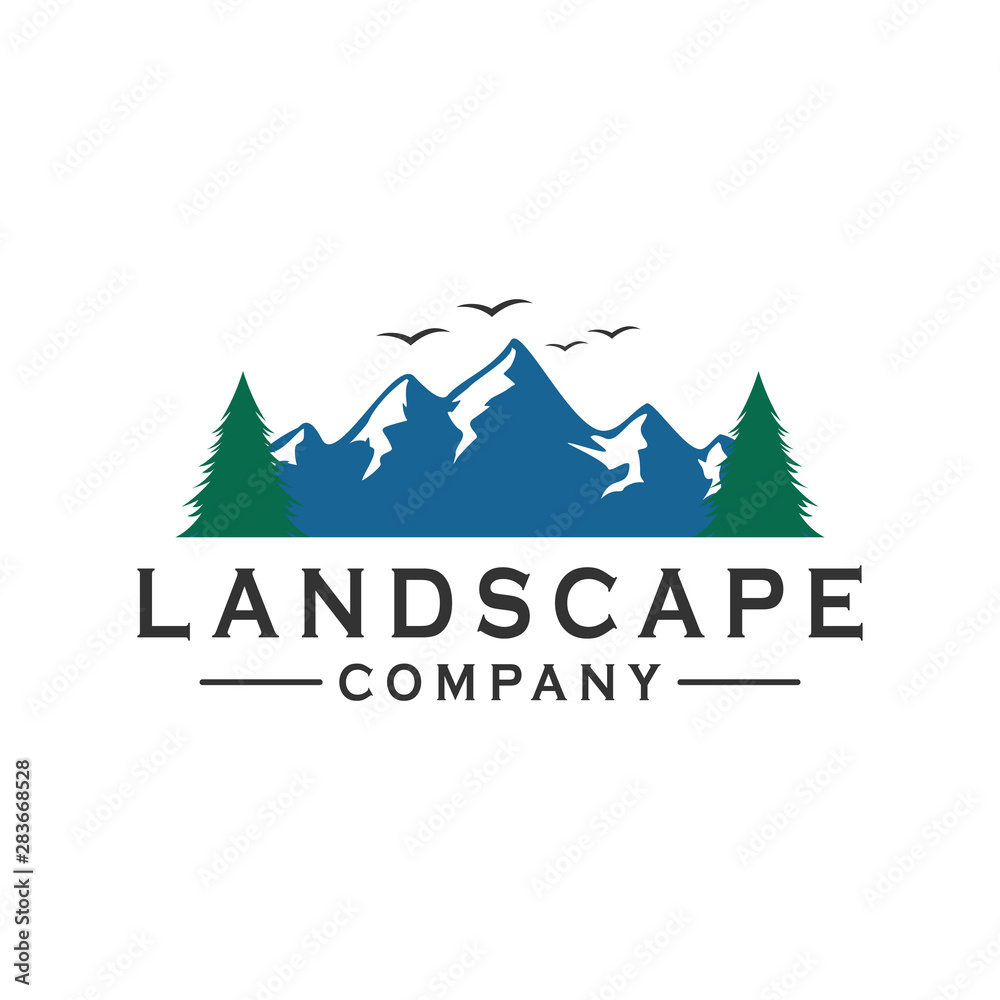 Landscape / mountain logo design inspiration. Outdoor, adventure logo Landscape / mountain logo design inspiration. Outdoor, adventure logo