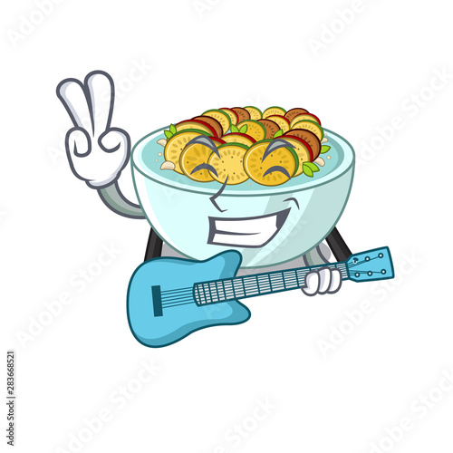 With guitar ratatouille isolated with in the cartoon