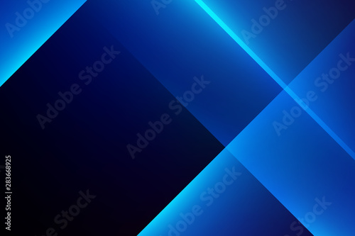 Blue light line shape abstract graphic on dark background.