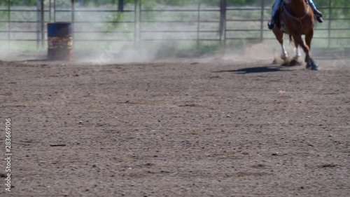 Barrel racing at an Australian country rodeo