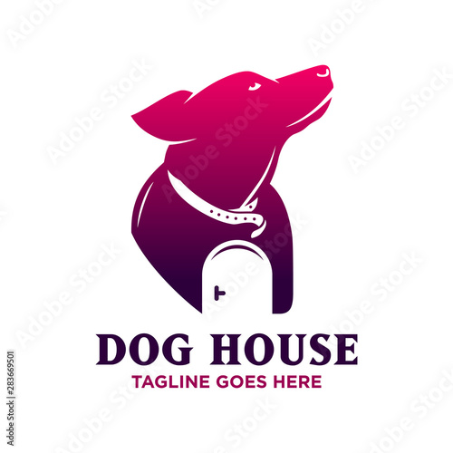 dog house logo design template