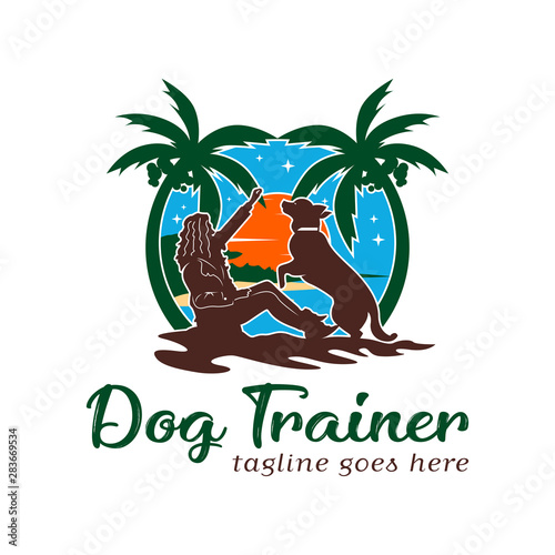 dog training logo design template