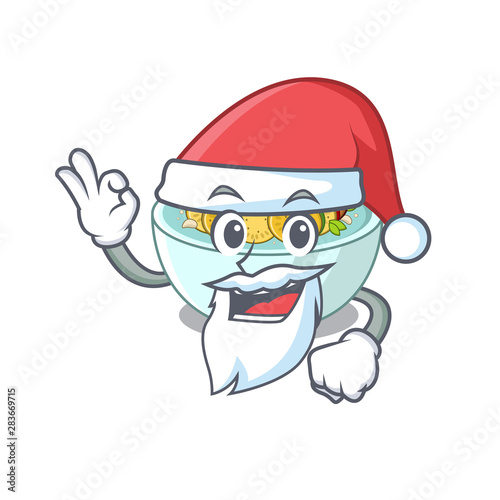 Santa ratatouille on a cartoon wooden table