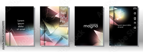 set the book cover the background of the light Triangle. Abstract composition of 3D triangles. Modern geometric backgrounds isolated black © artnoy