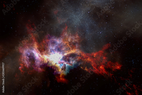 Fototapeta Naklejka Na Ścianę i Meble -  Nebula, science fiction background. Elements of this image furnished by NASA.