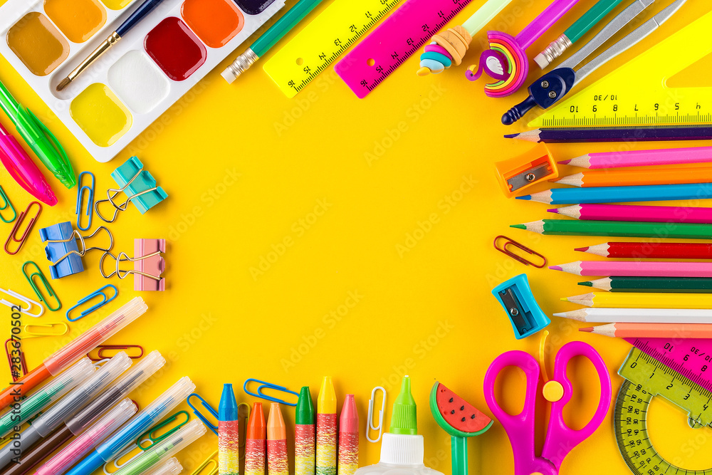 Back to school Education concept. School pupil Stationery Back to school Education concept. School pupil Stationery