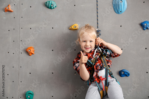 Cute little girl in climbin...