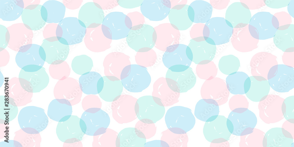 Abstract geometric seamless pattern with circles. Vector