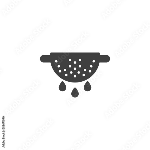 Colander vector icon. Cooking instructions filled flat sign for mobile concept and web design. Strainer glyph icon. Symbol, logo illustration. Vector graphics