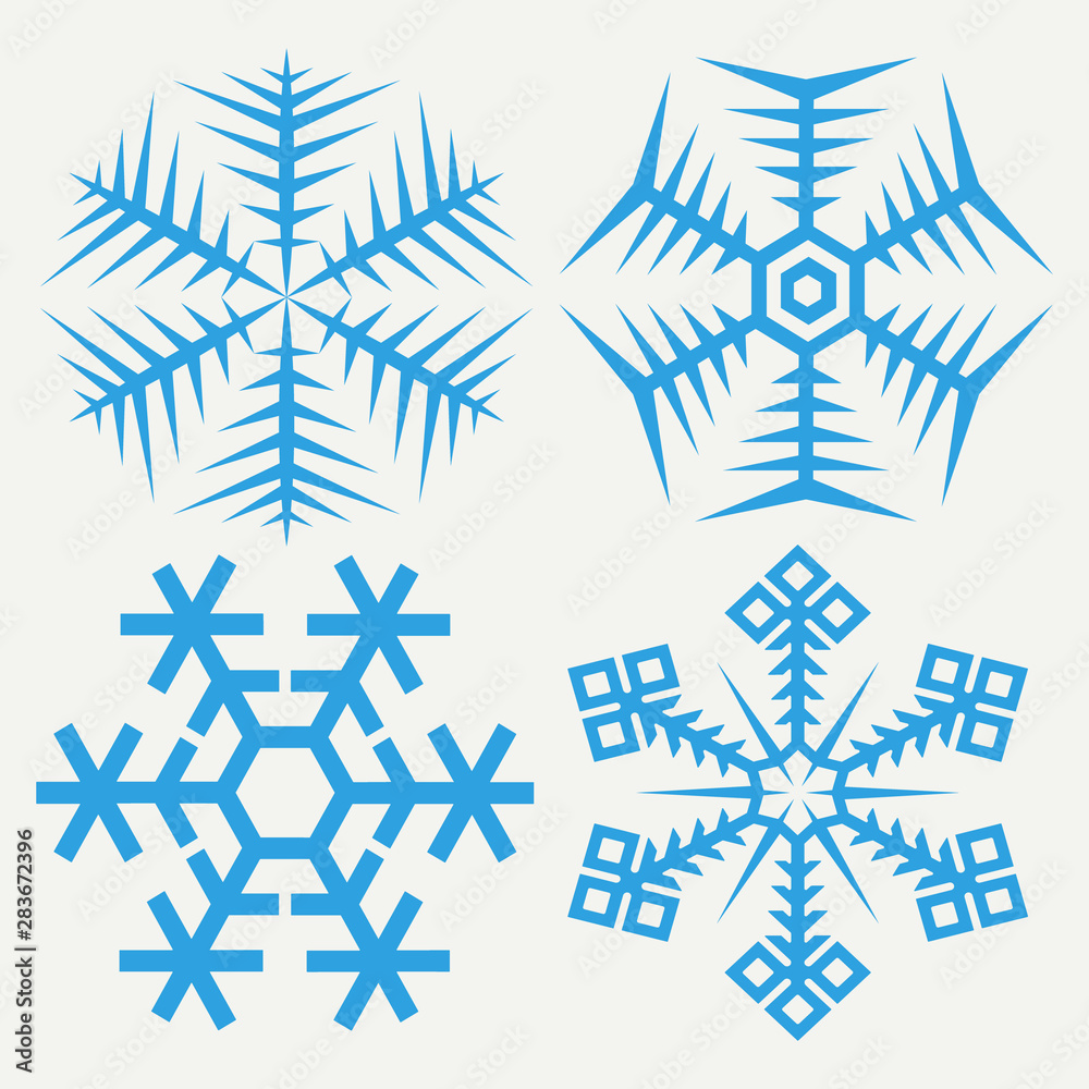 Snowflakes collection isolated on background. Flat snow icons, silhouette. Nice fabric, textile, wrapping paper, card, invitation, wallpaper, web design Snowflakes collection isolated on background. Flat snow icons, silhouette. Nice fabric, textile, wrapping paper, card, invitation, wallpaper, web design