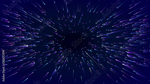 Fast movement hyper speed abstract vector background. Motion line power action. warp acceleration effect
