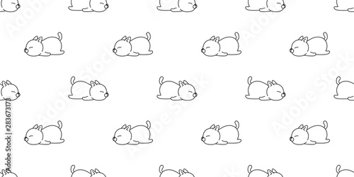 cat seamless pattern vector kitten sleeping scarf isolated tile wallpaper repeat background cartoon illustration white design