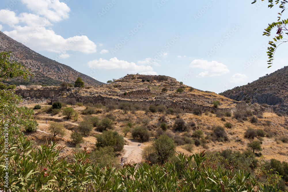 Mycenae, an archaeological site, in Peloponnese, Greece. In the second millennium BC, it was one of the major centers of Greek civilization.