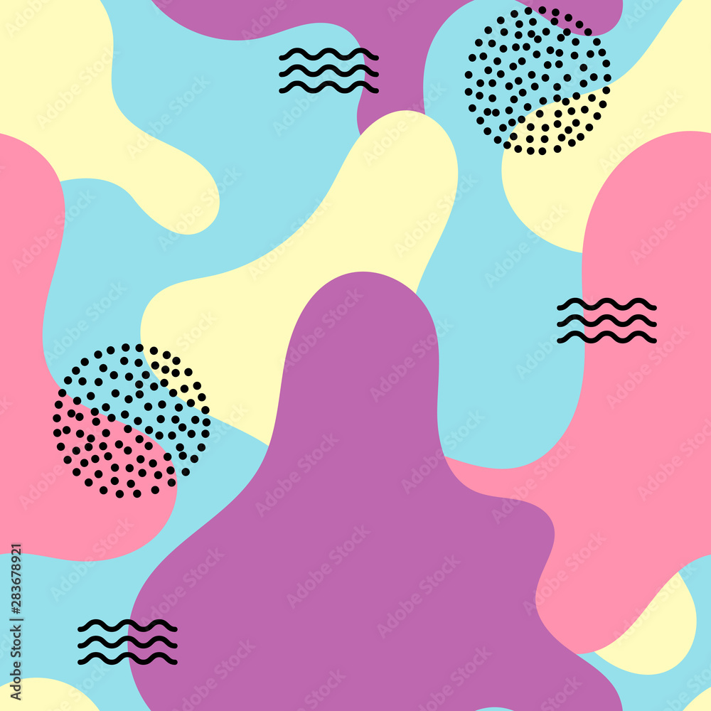 Colored splash abstract cartoon background. Children playground banner design element. Vector overlay colorful spotty pattern of geometric shape, line and dot in trendy style Stock Vector | Adobe Stock Colored splash abstract cartoon background. Children playground banner design element. Vector overlay colorful spotty pattern of geometric shape, line and dot in trendy style Stock Vector | Adobe Stock