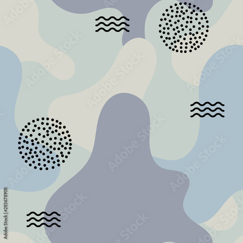 Abstract modern seamless pattern with dots. Dynamical colored forms and line. Abstract banners with flowing liquid shapes. Template for the design of flyer or presentation.