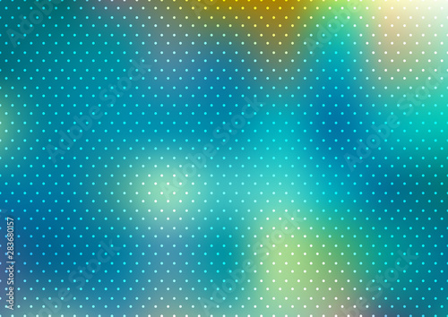 Abstract blue blurred background with polka dots pattern texture.